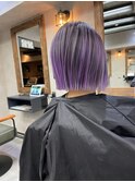 バレイヤージュ、ハイライト、レイヤーロング、グレーベージュ