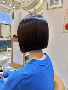 ロンドアベニール 北千住(Lond avenir) ブリーチなしチェリーブラウン髪質改善縮毛矯正酸性ストレート