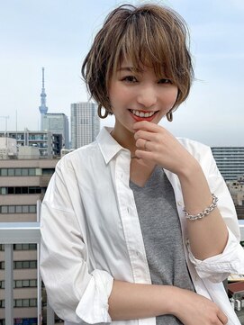 リープアルケー ヘアアンドヘッドスパ 錦糸町北口店(leap arche Hair&head spa) アンブレラカラー/こなれミディ/ウェーブパーマ/前髪/錦糸町