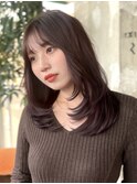 レイヤーカット30代40代ワンカールロングヘアくびれミディアム