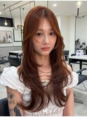 レイヤーカット×オレンジベージュ/Instagram→@ciate_mst