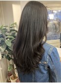 コテ巻き風ストレート毛先カール残し髪質改善ロングヘアー
