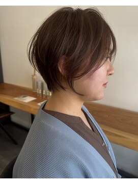 ビューエヒメ(VIEW EHIME) 小顔カットショートボブ大人可愛いアッシュオリーブ