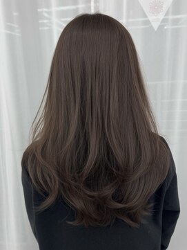 アマトウキョウスマートサロン(AMA TOKYO×Smart Salon) くびれレイヤー/アッシュ/レイヤーカット/小顔ヘア/ブラウン
