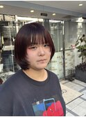 顔まわりレイヤー×レッドブラウン