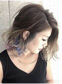 インナーミックスカラー×ウェーブボブスタイル