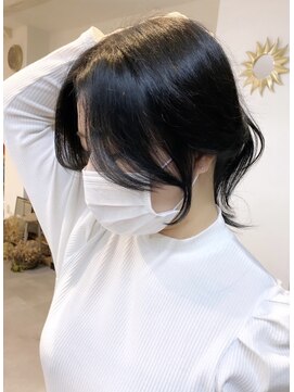 ミョンシル 【myonsil 山田】韓国風顔まわり小顔カット◎ブルーブラック