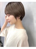小顔ショート　ボブ　ストレート　髪質改善トリートメント