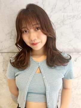 ロンド ストラーダ 心斎橋(Lond strada) 韓国前髪顔周りロング×デザインカラー[心斎橋/髪質改善]