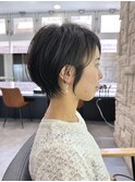 大人ラフウェーブ20代30代40代ボブブラウンスウィングショート