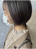 インナーカラー・グレージュ・ショートボブ・艶髪