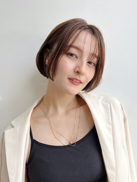 トルネード(TORNADO) 大人ショートボブ前髪あり丸みひし形切りっぱなしK20240909
