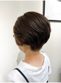刈り上げハンサムショート　×   くすみベージュ