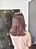 アンビシャス 昭島&nbsp;ピンクベージュカラー× 波巻きセミロング