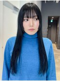 顔周りレイヤー前髪カット韓国ヘア美髪ロング_F30710