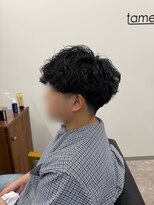 タメ(tame-)&nbsp;サーフカール/フェザーパーマ/ブルーブラック【都賀/メンズ】