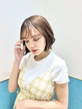 ロンド レグリーズ 立川(Lond leglise) ミニボブレイヤー/レイヤーカット/ウォームベージュ/顔周り/立川