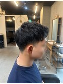 ツーブロック×アップバング