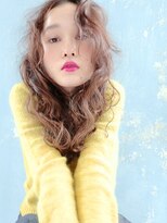 シアン(SYAN) ふわふわ 外国人風くせ毛 パーマ × アッシュベージュ