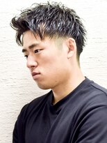 メリケンバーバーショップ コウベ(MERICAN BARBERSHOP KOBE)&nbsp;サイドグラデーション七三オールバックツイストパーマ