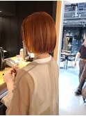 オレンジベージュ　ミニボブ