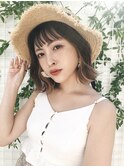 ラフボブ_セシルカットココアブラウンフリンジウェーブ_7902