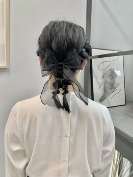 ヘアー アイス 御器所本店(HAIR ICI) 大人美人ポニーテール編みおろし三つ編み褒められる♪
