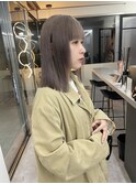 ミルクティーグレージュ×切りっぱなしロブ