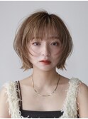 ハイトーンフェイスレイヤーボブ外ハネ顎ラインボブ【自由が丘】