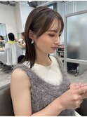 切りっぱなしボブ大人ボブシースルーバング髪質改善