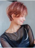 ピンクヘアー秋色小顔ピンクグレープフルーツ_F0245