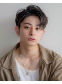 ショートシャドウパーマツーブロック刈り上げメンズカット