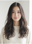 #20代30代セミロングニュアンスゆるふわウェーブパーマ銀座