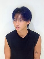 タヤ 府中店(TAYA)&nbsp;メンズシースルーバング韓国風/ネイビーブラック