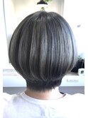 グレージュハンサムショートボブ before after画像有