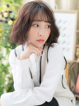 カバーヘアアンドスパ ブリス 浦和(COVER HAIR&SPA bliss) くせ毛風透けバング小顔ゆるふわフレンチボブa浦和20代30代40代