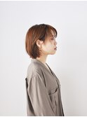 マッシュショート×オレンジベージュ
