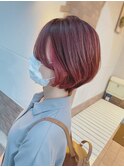 ショート×ピンクインナーカラー
