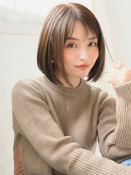 アグ ヘアー ブライト 沼津店(Agu hair bright) 《Agu hair》小顔効果◎前下がりオリーブグレージュボブ