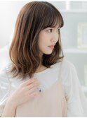 斜めバング大人ハイライトくびれミディTb3上尾20代30代40代