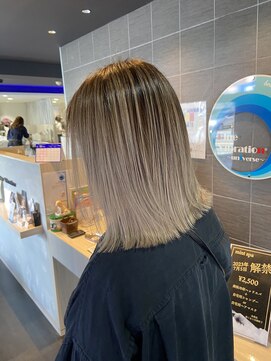 ブルーバイブレーション BlueVibration 白髪活かし 馴染ませハイライト ベージュ