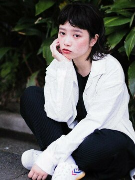 エムスラッシュ たまプラーザ(M.SLASH) ■フレンチガーリー黒髪外ハネミディM.SLASHたまプラーザ6-4