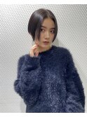 前髪あり耳掛け丸みくびれショートボブ20代30代40代50代60代