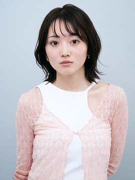ガリカ 大名(Gallica) シースルーバングミディアムレイヤーカットくせ毛風外ハネボブ