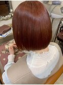 #ミニボブ　#チェリーブラウン