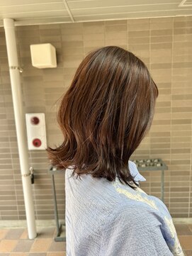 オーガニックマインド 坂戸 鶴ヶ島(organic+mind) くびれミディボブ透明感グレージュカラー