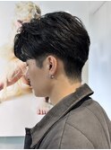 men's/メンズ/フェザーパーマ/黒染め/韓国/顔周り/波巻き/原宿