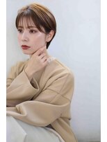 ムウ 難波(MOU)&nbsp;クールショートボブ前髪イメチェンピンクベージュ30代40代50代