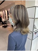 白髪活かし　ハイライト