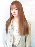 ベージュ/ミルクティーベージュ/ロング/20代